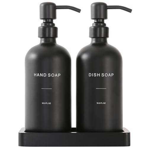 Matte Black Soap Dispenser Set