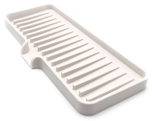 Silicone Soap Dish Tray and Sponge Holder with Drain Chute