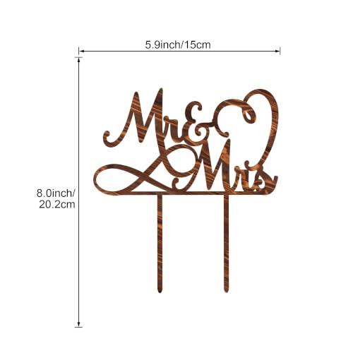 Mr & Mrs Wedding Cake Topper in Wood