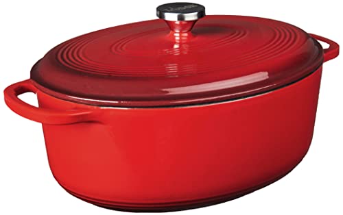 Enameled Cast Iron Oval Dutch Oven with Lid