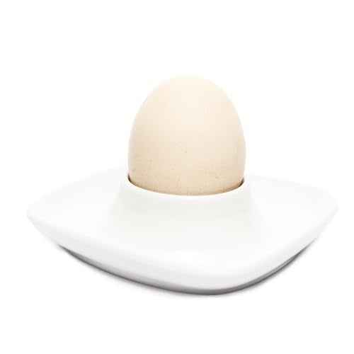 Ceramics White Egg Cups for Hard Boiled Eggs Set 6pcs (6 Count)