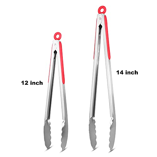 304 Stainless Steel Kitchen Cooking Tongs (2 Count)