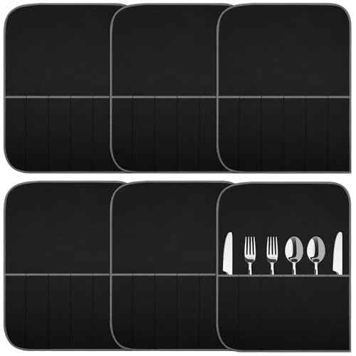 6 Pcs Anti Tarnish Silverware Storage Bags Felt