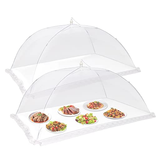 2 PCS Extra Large Food Covers Nets for Outside（40"X24"）umbrella Mesh Screen Covers for Outside Pop