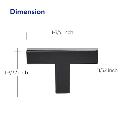 Matte Black Cabinet Handles Solid Cabinet Pulls Single Hole (5 Count)