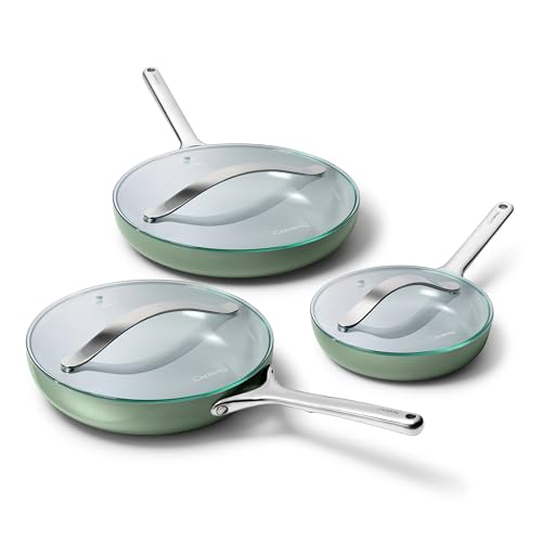 Carway Fry Pan Trio with Glass Lids (6 Count)