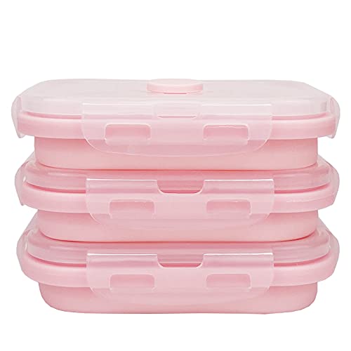 3piece Collapsible Food Storage Containers with Lids (3 Count)