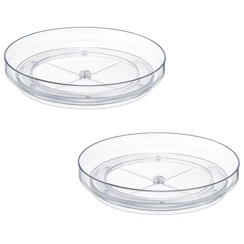 2 Pack 10 Inch Clear Acrylic Lazy Susan 360° Turntable Organizer Spice Rack (2 Count)