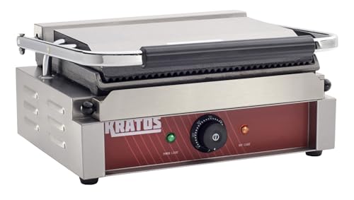 Commercial Panini Sandwich Grill Grooved Top w