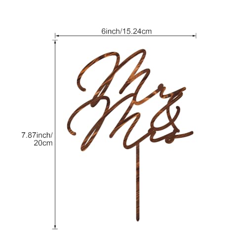 Mr & Mrs Wedding Cake Topper in Wood