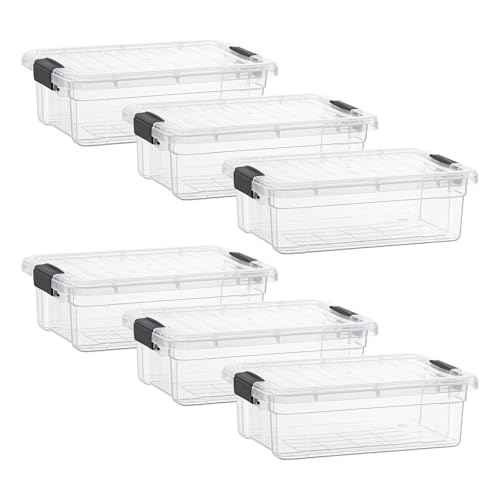 2.3 Quart Clear Plastic Storage Containers with Lids (6 Count)