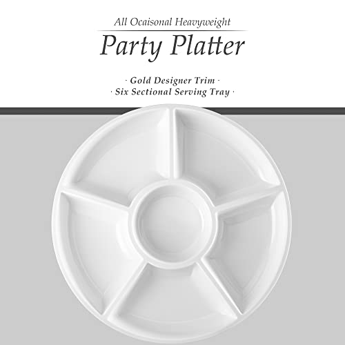 6 Sectional Round Plastic Serving Tray