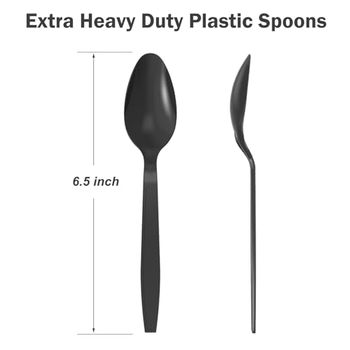 360 Count Black Plastic Spoons Disposable