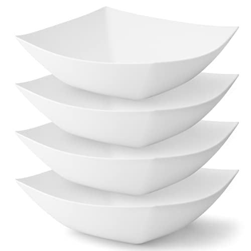 4 Pack Disposable White Plastic Party Bowls (4 Count)