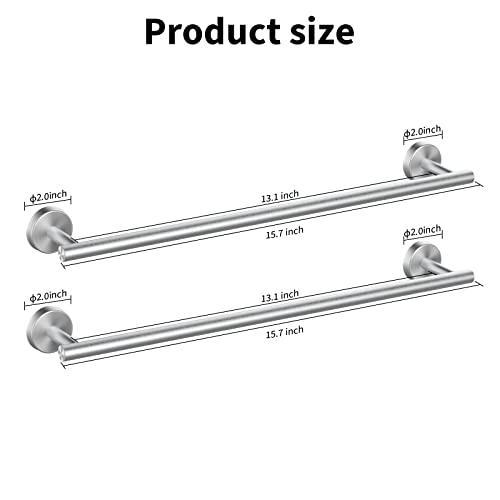 2 Pieces Brushed Nickel Bathroom Towel Bar