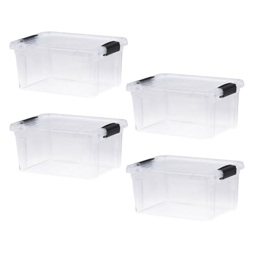 6.6 Quart Clear Plastic Storage Boxes with Lids (4 Count)