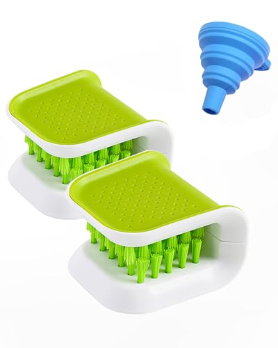 Blade Knife Cleaner 2PCS Kitchen Washing Brush Chopsticks Cutlery Cleaning Brush Double (2 Count)