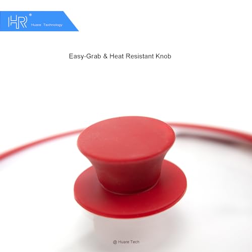 Vented Tempered Glass Cookware Lid Red 1 Pack