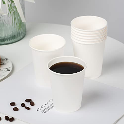 8 oz 300 Pack White Disposable Paper Coffee Cups (300 Count)