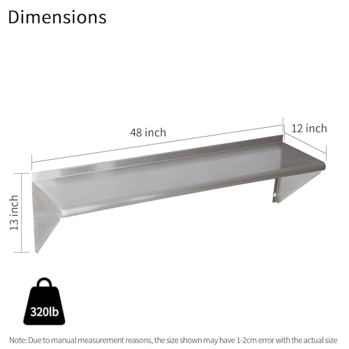 Stainless Steel Shelf 2 Pack 12"x48" (2 Count)