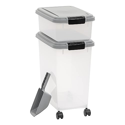 3 Piece Airtight Pet Food Storage Container Combo with Scoop (3 Count)