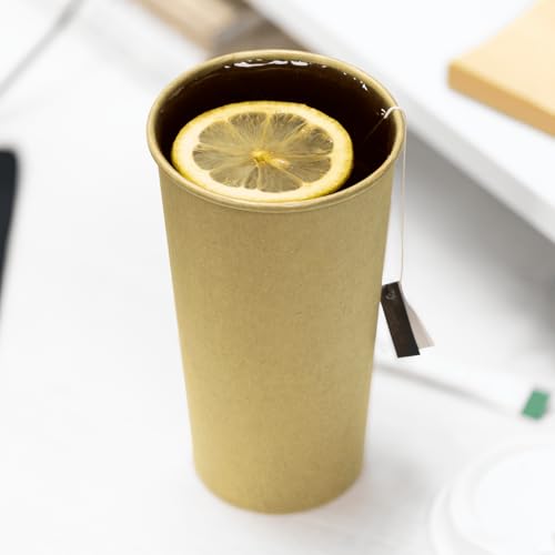 20oz Kraft Paper Coffee Cups [600 ct] Disposable (600 Count)