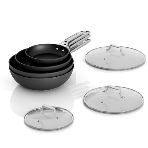 7 Piece Nonstick Frying Pan Set with Lid