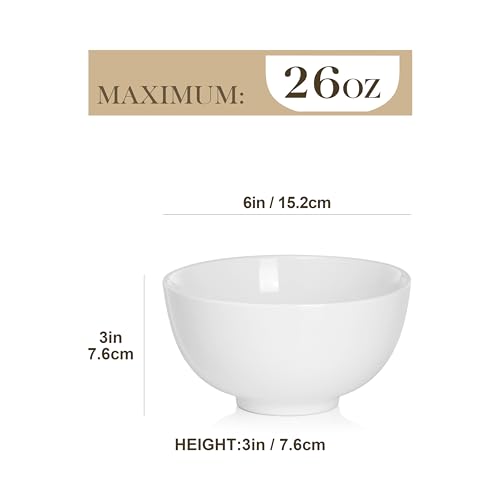 26 Oz Ceramic Soup Bowls Set of 6 (6 Count)