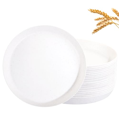 EI 18pcs White Wheat Straw Dinner Plates (18 Count)
