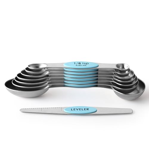 Stainless Steel 8 Magnetic Measuring Spoons (2 Count)