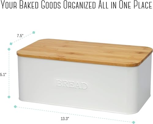 White Bread Box for Kitchen Countertop