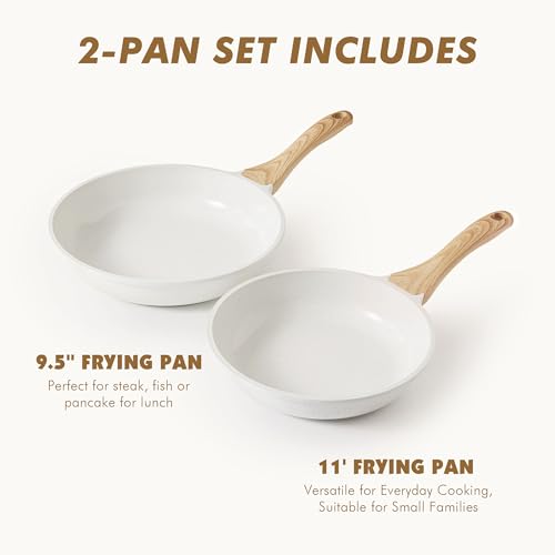 Ceramic Nonstick Frying Pan Skillets (2 Count)