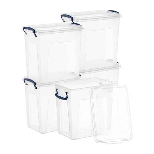 8.7 Quart Clear Plastic Storage Boxes with Lids (5 Count)