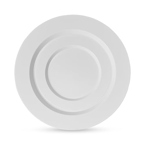 100 Elegant White Plastic Plates Set (100 Count)