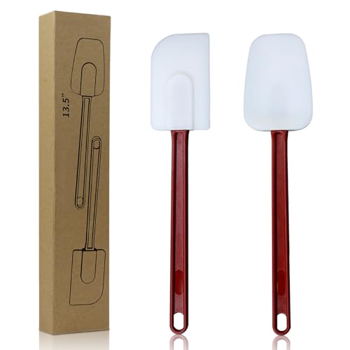 14 INCH Silicone Spatulas Heat Resistant Heavy Duty Rubber Spatulas Commercial Spatulas Set for Kitchen Use Silicone Cooking Utensils Sets of 2 (2 Count)
