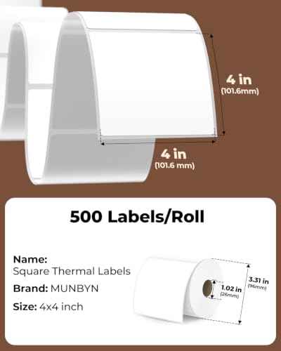 4x4 Thermal Labels (500 Count)