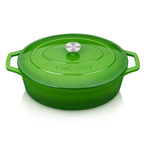 9.3 Qt Oval Enameled Cast Iron Dutch Oven with Lid