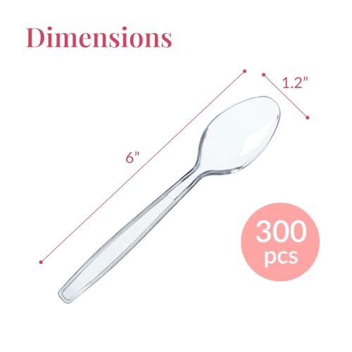 300 Plastic Spoons Bulk (300 Count)