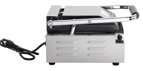 Commercial Electric Panini Sandwich Grill with Smooth Plates