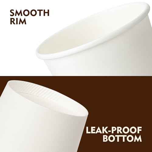 16 oz 500 Pack White Disposable Paper Coffee Cups (500 Count)