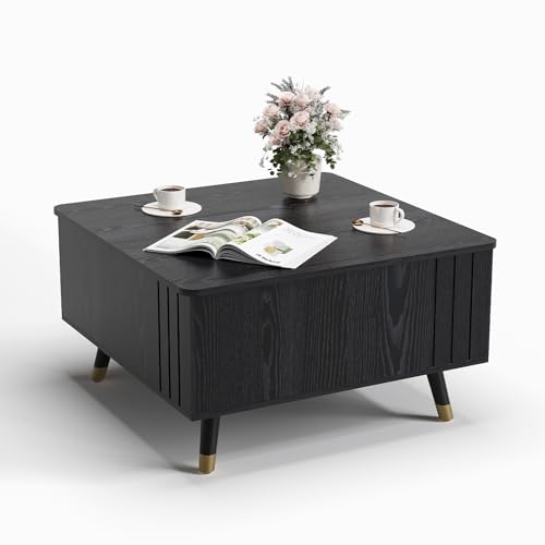 Square Lift Top Coffee Table with Storage for Living Room