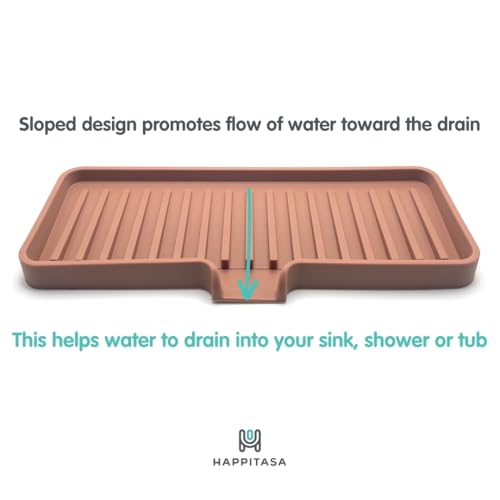 Silicone Soap Dish Tray and Sponge Holder with Drain Chute