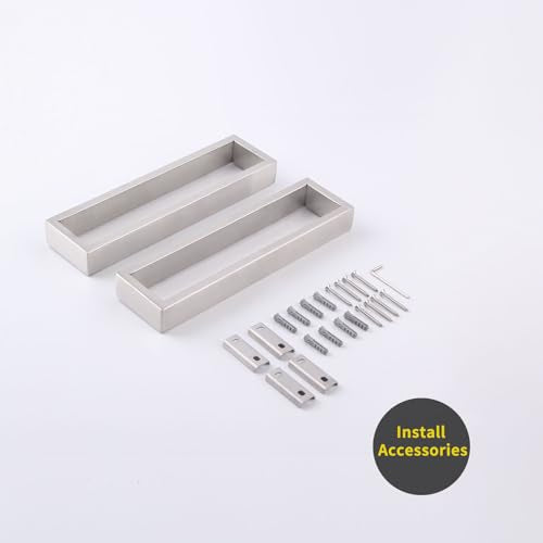 Modern Towel Holder Square Style Brushed Stainless Steel Towel Hanger Towel Ring for Bathroom Wall Mount 2 Pack HG1716