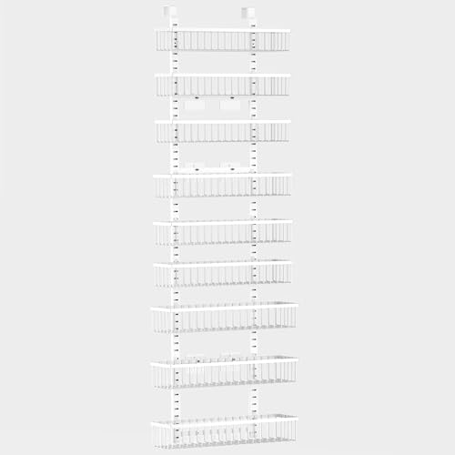 9 Tier White Over The Door Pantry Organizer