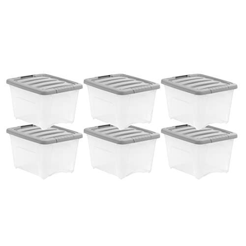Plastic Storage Containers with Secure Latching Lids (6 Count)