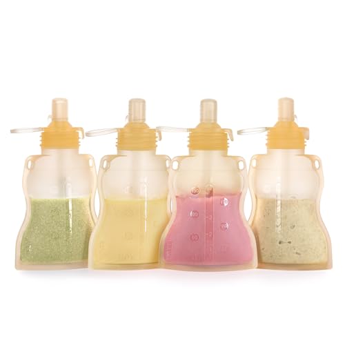 Refillable Silicone Baby Food Pouch (4 Count)