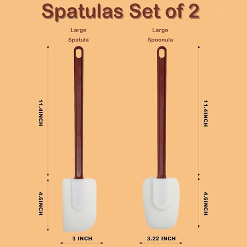 16.5 INCH Silicone Spatulas Heat Resistant Heavy Duty Rubber Spatulas Commercial Spatulas Set for Kitchen Use Silicone Cooking Utensils Sets of 2 (2 Count)