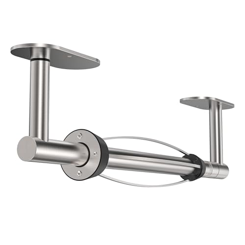 Paper Towel Holder Under Cabinet with Damping Single Hand Operable