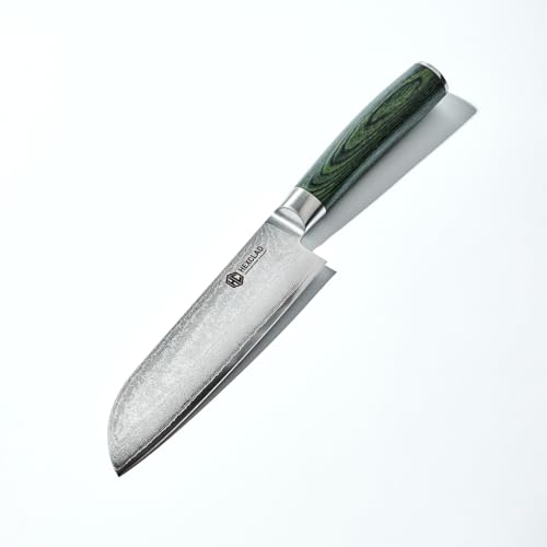 7" Japanese Damascus Stainless Steel Santoku Knife