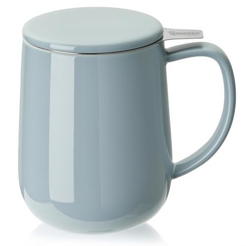 20 OZ Porcelain Tea Mug with Infuser and Lid